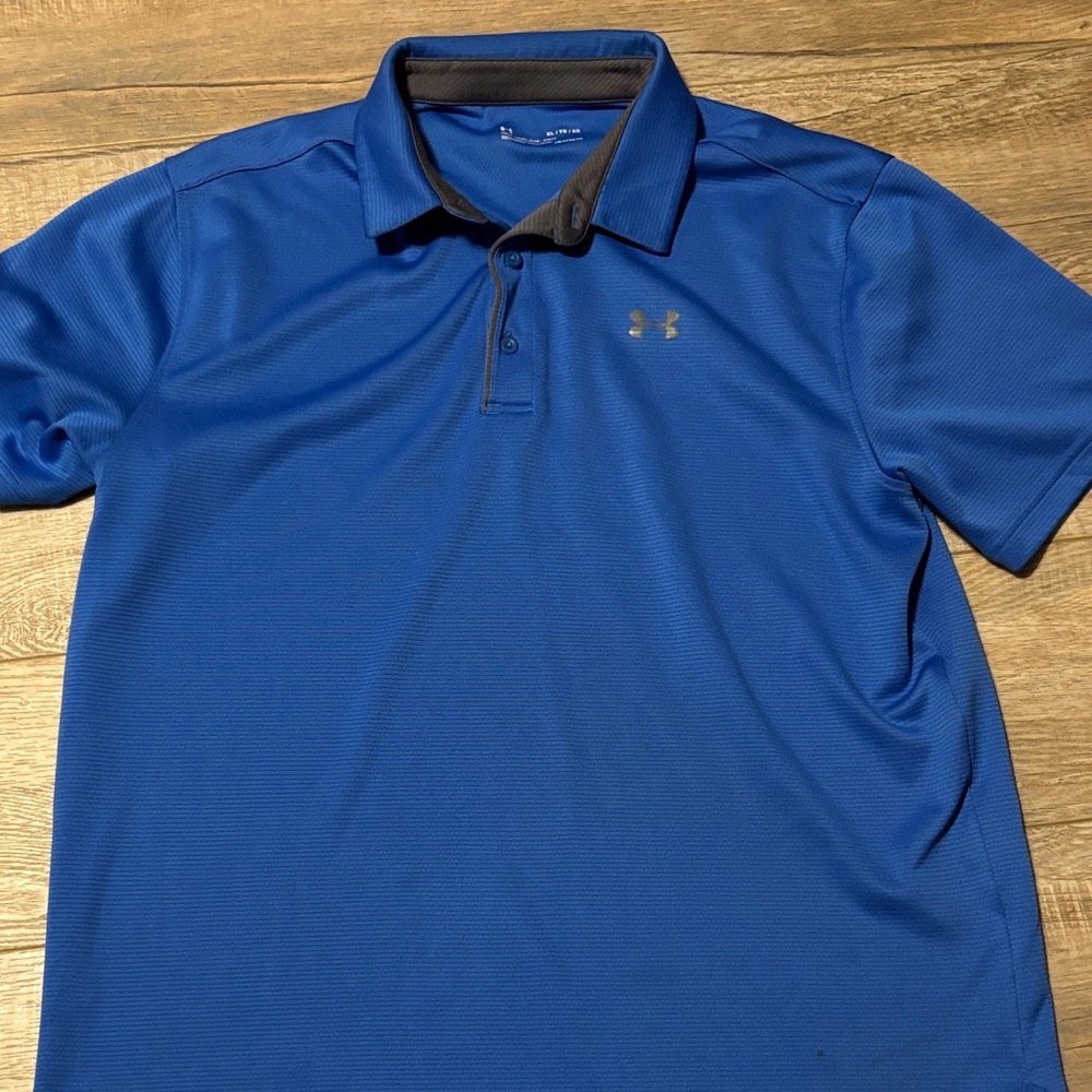 Under Armour Blue Polo with Dark Collar